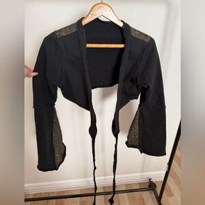 Black and Gold Cropped Jacket